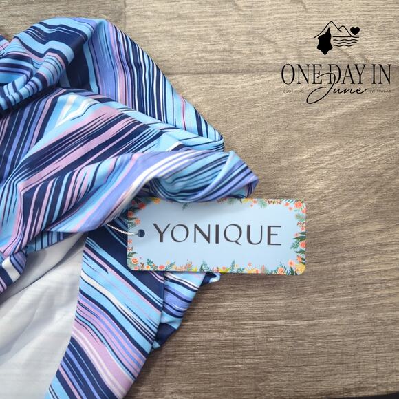 Yonique Blouson Tankini Swimsuit Size L - Picture 3 of 6